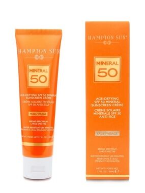 HAMPTON SUN Age Defying SPF 50 Mineral SUNSCREEN Creme for FACE 1.7OZ NIB-sealed